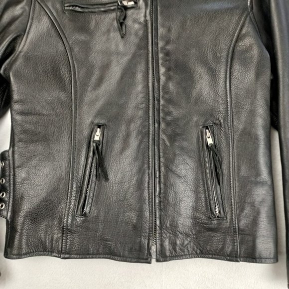 Vintage Wilson Black Leather Motorcycle Jacket Open Road Mens Medium - Picture 3 of 16